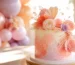 Modern custom birthday cake in Los Angeles with handcrafted decorations