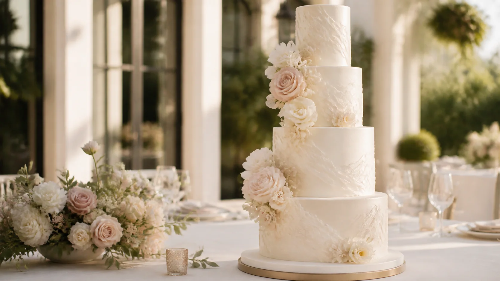 Elegant custom wedding cake in Los Angeles and Orange County
